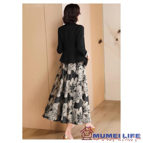 フレア ロング丈 セレモニースーツ 結婚式 60代 叔母 女性 レディース