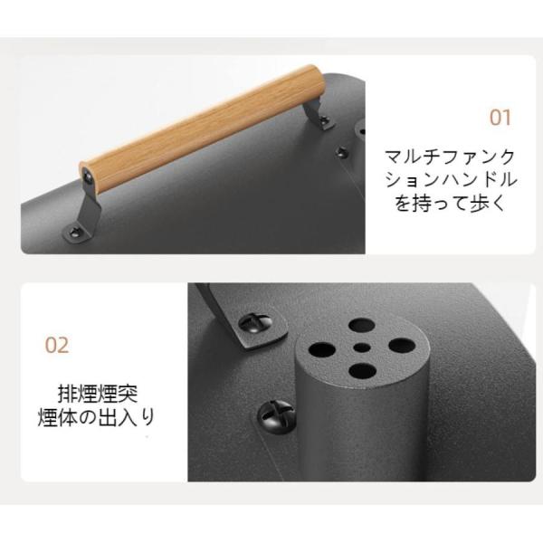 バーベキューコンロ4~6人用ホームポータブルグリルBBQコンロ鉄板付き網