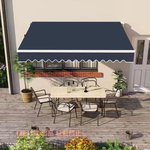 手動ひさしオーニングテント、防水およびUV伸縮式オーニングテント、壁際2/3/4/5Mアウトドアオーニング、アルミ合金錦庭の日よけ格納式キャノピーオーニン