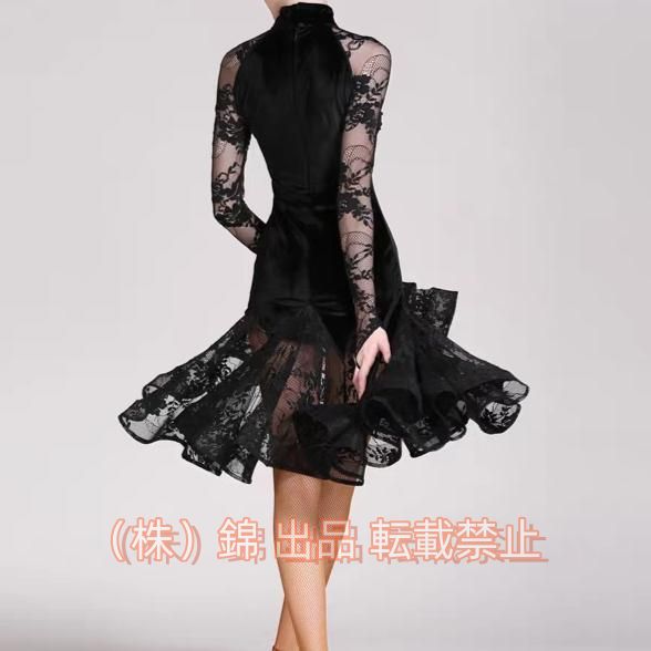 社交ダンスドレス ラテンドレス モダンドレス ロングスカート　ダンスウエア　競技 デモ　ダンス衣装　株式会社錦ワンピース オーダーメード