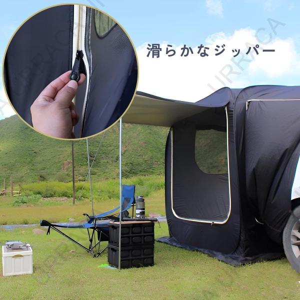 2023車中泊テント 日よけ?防水?UV機能付き、ポップアップテント キャンプ テントメッシュ窓付き、リアゲートハッチバックテント錦車と連結可能屋根シート付き_3