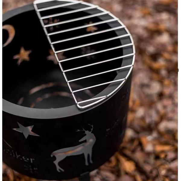 薪 焚き火台 アウトドア 直径30cm キャンプ 折りたたみ 収納袋付き