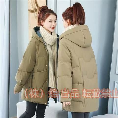 中綿コートレディース色20代30代ロング丈軽い秋冬アウター中綿ダウンコート株式会社錦中綿ジャケットダウン風コートパーカーフード付き防寒暖かい着痩せ