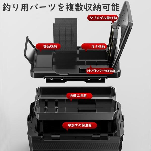 釣り用クーラーボックス 多機能32L 座れる頑丈マッスルボディ防水