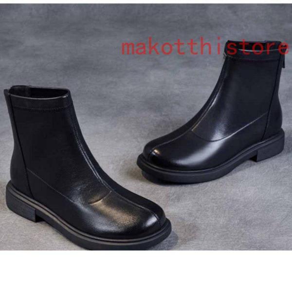 ショートブーツレディースブーツアンクルブーツおしゃれ本革ジップ