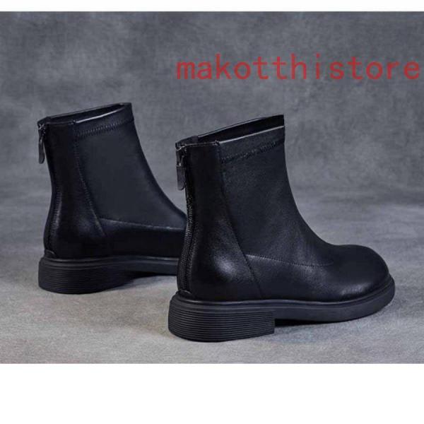 ショートブーツレディースブーツアンクルブーツおしゃれ本革ジップ