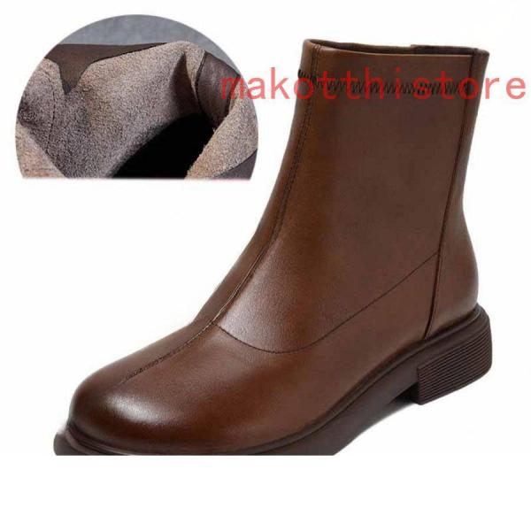 ショートブーツレディースブーツアンクルブーツおしゃれ本革ジップ