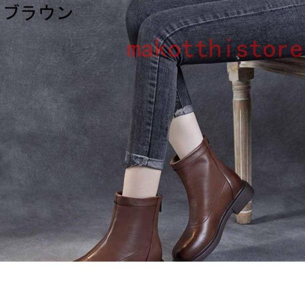 ショートブーツレディースブーツアンクルブーツおしゃれ本革ジップ