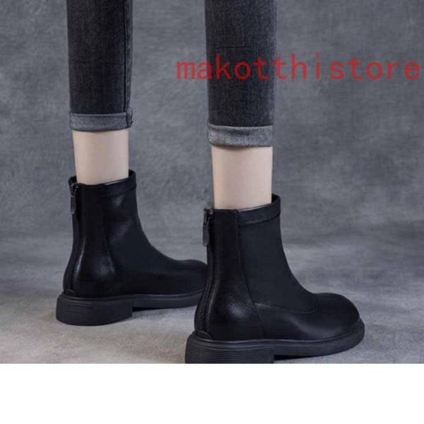 ショートブーツレディースブーツアンクルブーツおしゃれ本革ジップ