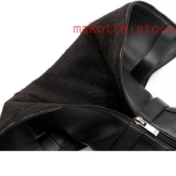 レディースシンプルロングブーツ無地太ヒールジョッキーブーツベルト