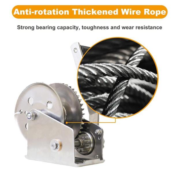 ボートトレーラー用ブレーキ付き8002600ポンドハンドウィンチフックと