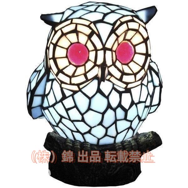 ステンドグラスランプ フクロウ ランプ 小夜灯 株式会社錦