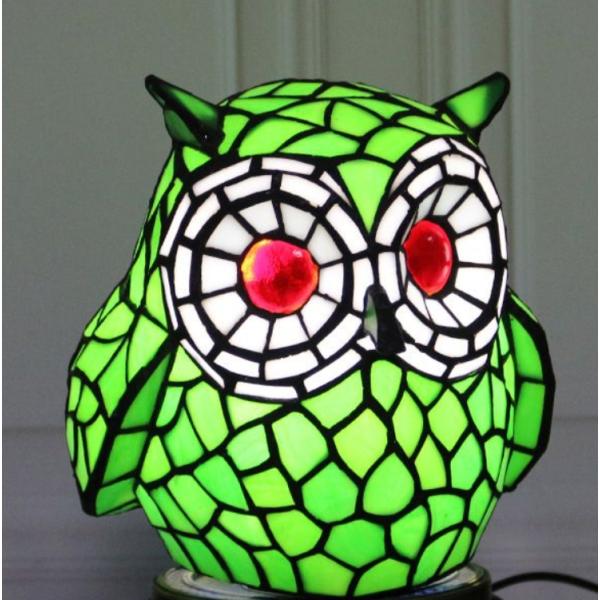 ステンドグラスランプ フクロウ ランプ 小夜灯 株式会社錦