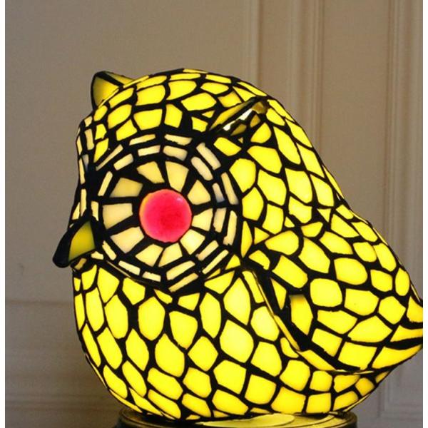 ステンドグラスランプ（フクロウ幸運） Amazon.co.jp : Yinhamnl レトロ ステンドグラス フクロウ