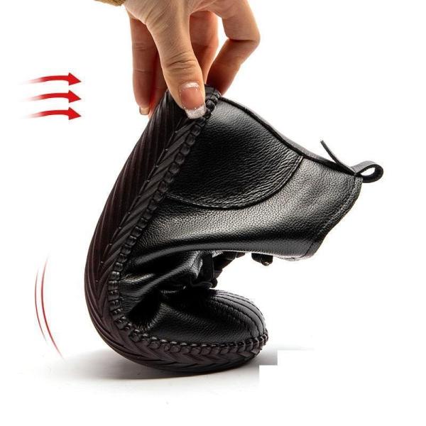 ショートブーツ 本革 厚底 フラット サイドジッパー 足に優しい