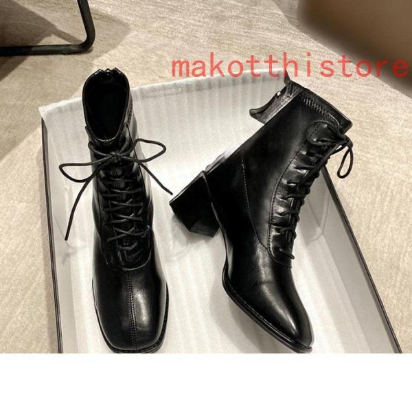 レディース編み上げブーツブーツ編み上げ袴用レースアップショート