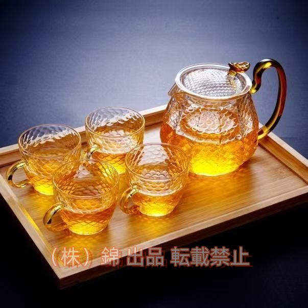 耐熱ガラスティーポットセットおしゃれ急須ガラス紅茶ポット直火可茶器600ml大容量茶こし付き業務用飲食店お店用株式会社錦ティーパーティに大活躍(600ml+1