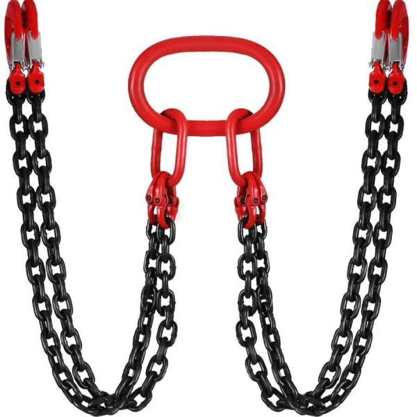チェーンスリング 4本吊り 1.5m 3T G80合金鋼 株式会社錦 吊り具 チェーンブロック チェーンフック 耐摩耗性 高温耐性 吊りクランプ 直径8mm レッド