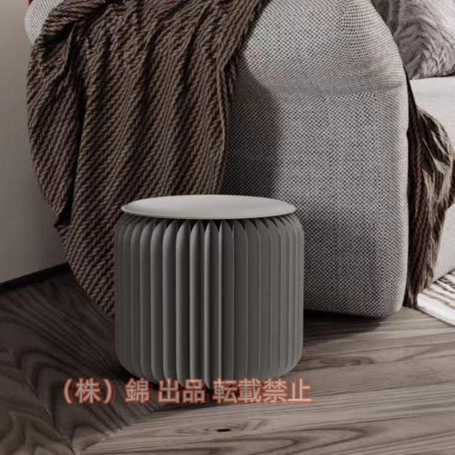 丸椅子 紙家具，ポータブル環境にやさしいクラフト紙ハニカム構造設計折りたたみ式スポンジクッション、リビングルーム 錦調査 (Color : Gray Size : 36x42cm)