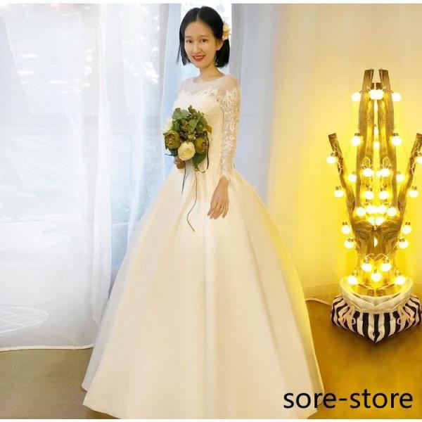 ウェディングドレスウェディングドレス白パーティードレスレース株式