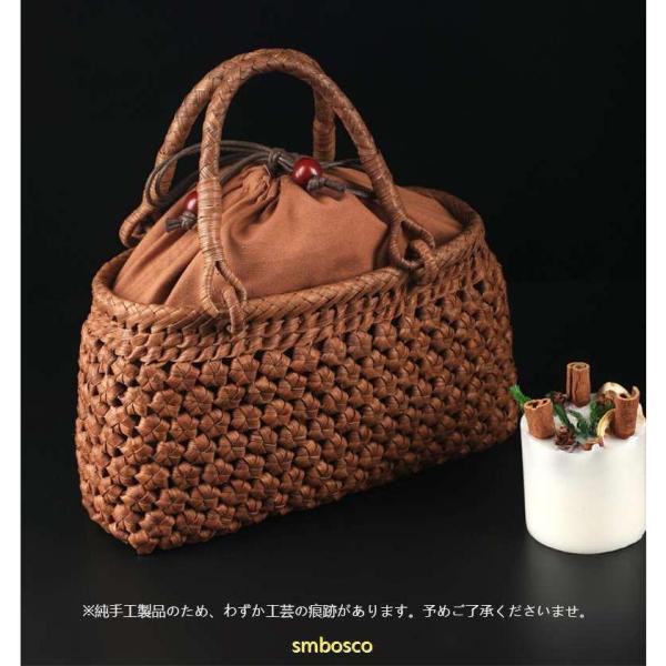 職人手作り 六角花編み 山葡萄かごバッグ 綿麻内布付き 山ぶどう 高級 籠バッグ レディース フォーマル 株式会社錦山ぶどうバッグ おしゃれ かご_9