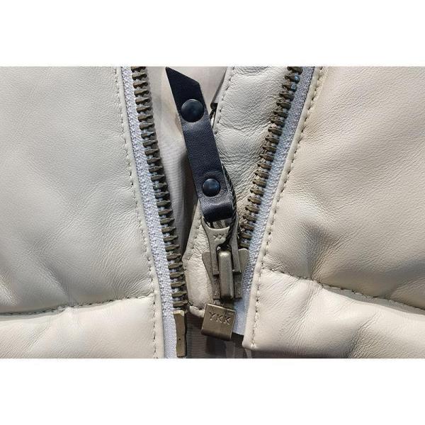 ダウンジャケット シープスキンカーハイドパッチワーク羊革 レザー