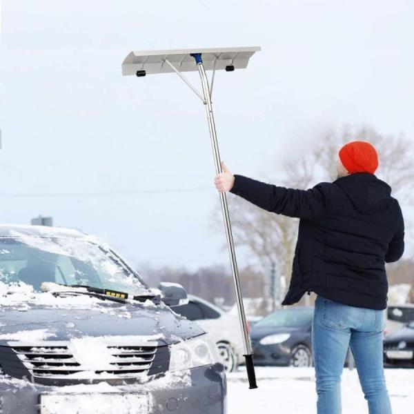 多機能雪下ろし棒スノーダンプ屋根雪かき除雪道具【全長6.1m】2.2kgアルミ組立式雪庇落とし除雪用品雪かき用積雪屋根株式会社錦除雪道具車などに適用安全_5