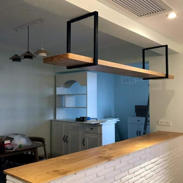 株式会社錦天井棚LOFTレトロソリッドウッドフレームアイアン吊り