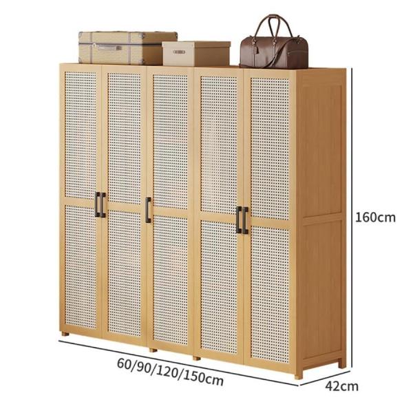ワードローブ 扉付き クローゼット ハンガーラック 天然竹製 大容量 洋服タンス Amazon｜竹製 ワードローブ 扉付き クローゼット ハンガーラック 天然
