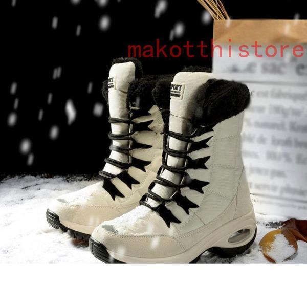 防寒ダウンブーツレディーススノーブーツスノーシューズウィンターブーツスウェット裏ボア保温防寒対策株式会社錦ローヒールスノボふわふわボアあったか