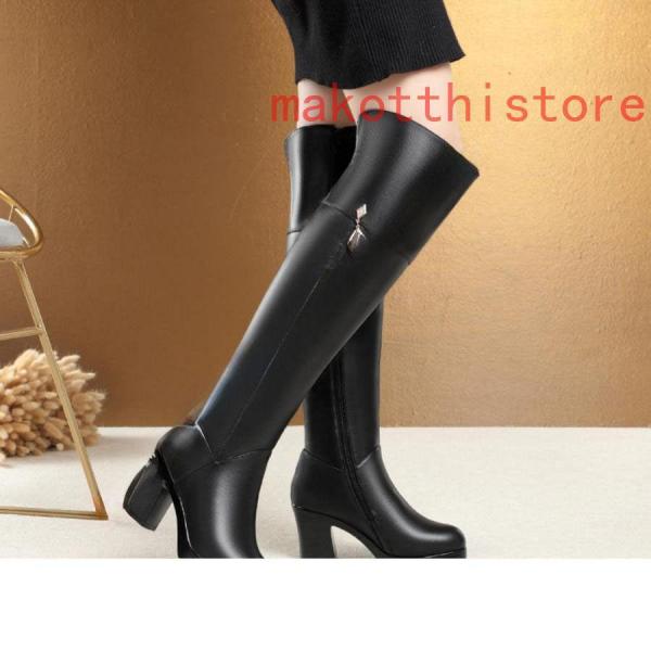 ハイヒール裏起毛ジョッキーブーツレディース乗馬ブーツロング丈サイドジッパーニーハイブーツレディース株式会社錦本革ロングブーツヒール7cm太ヒール ハイヒール裏起毛ジョッキーブーツレディース乗馬ブーツロング丈サイド