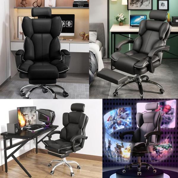 オフィスチェア 社長椅子 パソコンチェア リクライニング ゲーミング用 360度回転 昇降機能 伸縮可能フットレスト付き 事務椅子 株式会社錦 疲れない椅子_5