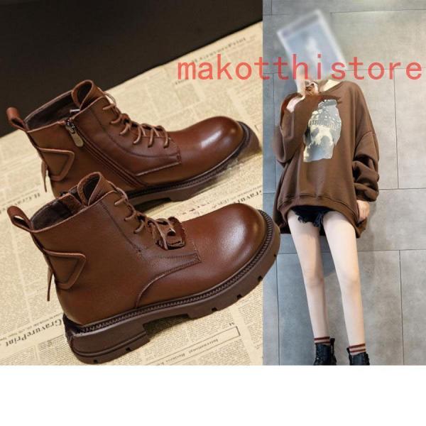 レースアップブーツ牛革黒編み上げブーツ柔らかいソール袴用着やすい