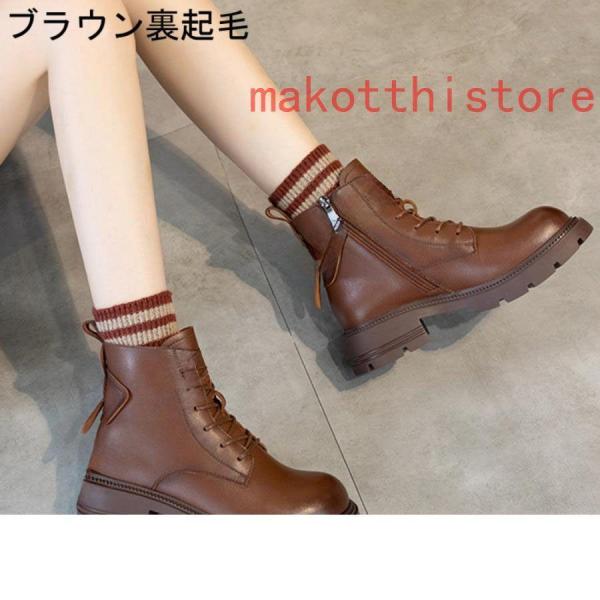 レースアップブーツ牛革黒編み上げブーツ柔らかいソール袴用着やすい