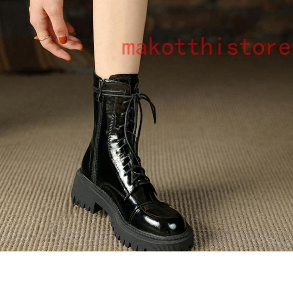 レディース ブーツ シューズ 8ホール 革靴 皮靴 本革 レースアップ クラシック 錦 トレッキング シューズ 通気性 アウトドア 日常着用 安定感有通勤通学 4.5cm