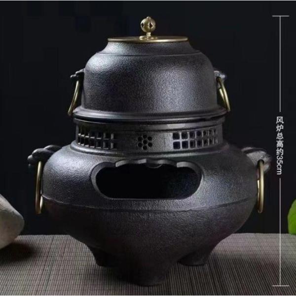 囲炉茶沸かし風炉湯沸かし茶沸かし茶炉鋳鉄炉 株式会社錦 茶器沸かし器_1