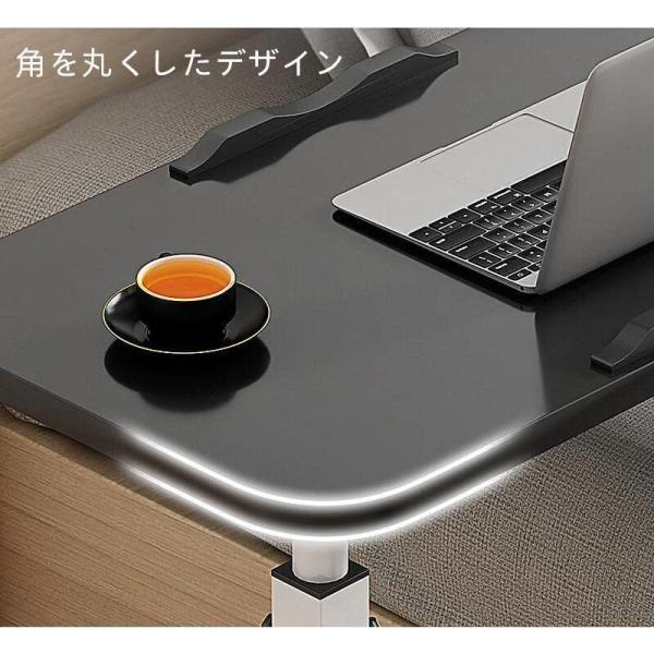 サイドテーブル360°回転昇降サイドテーブル錦ノートパソコンスタンドベッドテーブルソファテーブルデスクサイドラックパソコンテーブル介護テーブル多機_4