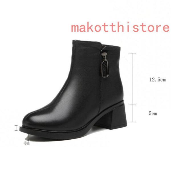 チャンキーヒールムートンブーツショートブーツ婦人靴レディースサイド