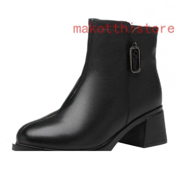 チャンキーヒールムートンブーツショートブーツ婦人靴レディースサイド