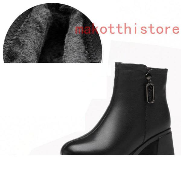 チャンキーヒールムートンブーツショートブーツ婦人靴レディースサイド
