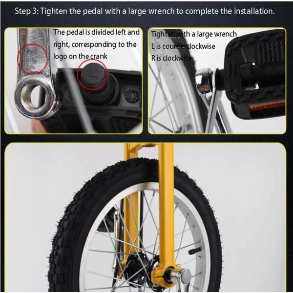 24インチホイール一輪車高強度マンガンスチールフォーク調整可能なシートアルミニウム合金バックル錦滑り止めタイヤおよび滑り止めビードペダル鍛造クラ_7