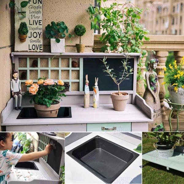 36''木製ガーデンポッティングベンチ作業台屋外ガーデン作業台テーブル