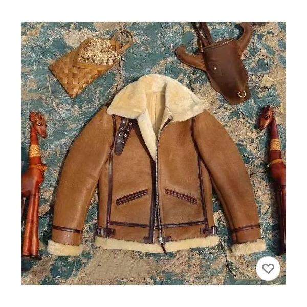 3 ムートン フライトジャケット ブラウン ボマー ボンバー イタリアン