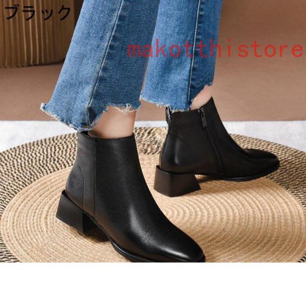太ヒールショートブーツブーティーブーツアンクルブーツスクエアトゥ