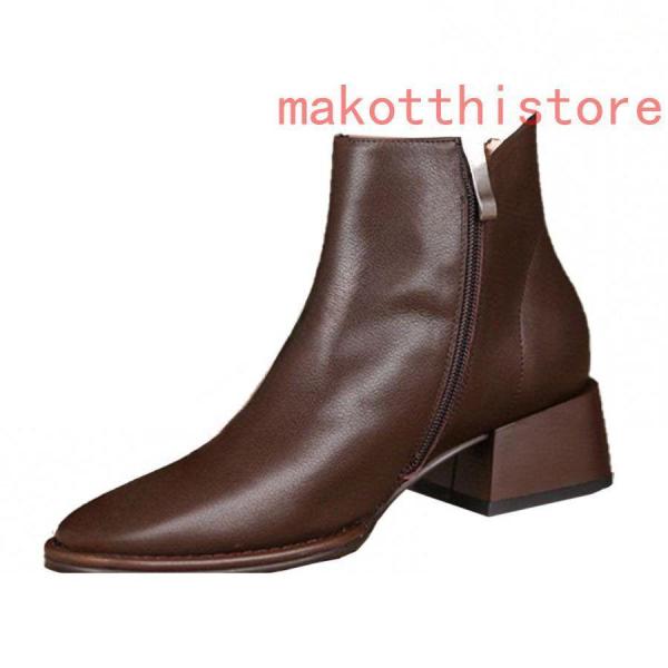 太ヒールショートブーツブーティーブーツアンクルブーツスクエアトゥ