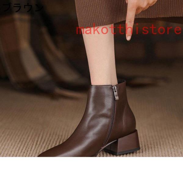 太ヒールショートブーツブーティーブーツアンクルブーツスクエアトゥ