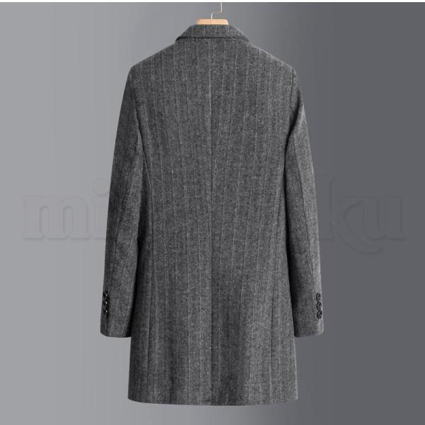 売れ筋アイテム 品質安心 カジュアル ストライプ柄 アウター 大きいサイズ ロングコート ウール混紡 レビュー高評価 秋冬 チェスターコート ゆったり ス 防寒 メンズ おしゃれ 送料無料 話題商品 暖かい 送料無料実施中 チェスターコート メンズ ロングコート ストライプ柄 ウール混紡 ス