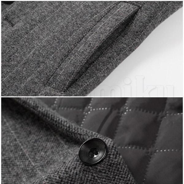 チェスターコート メンズ ロングコート ストライプ柄 ウール混紡 ス