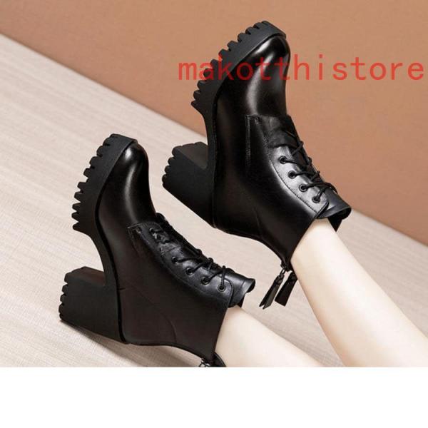 編みあげブーツミディアムブーツショートブーツ編み上げブーツ24.5