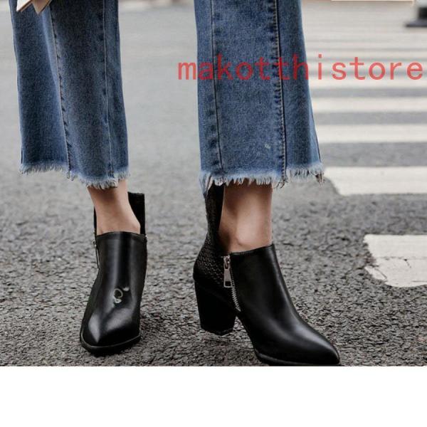 7cmヒール レディースブーツ アンクルブーツ ショート ブーティー 大人